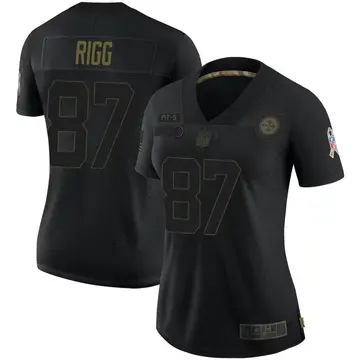 Nike Justin Rigg Women's Limited Pittsburgh Steelers Black 2020 Salute To Service Jersey