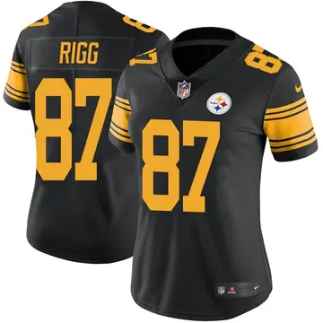 Nike Justin Rigg Women's Limited Pittsburgh Steelers Black Color Rush Jersey