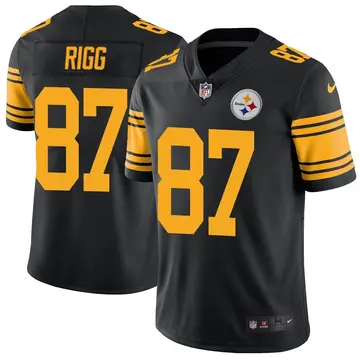 Nike Justin Rigg Youth Limited Pittsburgh Steelers Black Color Rush Jersey