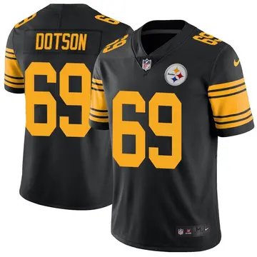 Nike Kevin Dotson Men's Limited Pittsburgh Steelers Black Color Rush Jersey