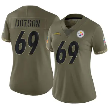 Nike Kevin Dotson Women's Limited Pittsburgh Steelers Olive 2022 Salute To Service Jersey