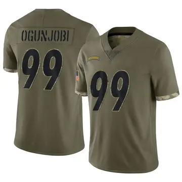 Nike Larry Ogunjobi Men's Limited Pittsburgh Steelers Olive 2022 Salute To Service Jersey
