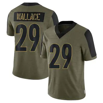 Nike Levi Wallace Youth Limited Pittsburgh Steelers Olive 2021 Salute To Service Jersey