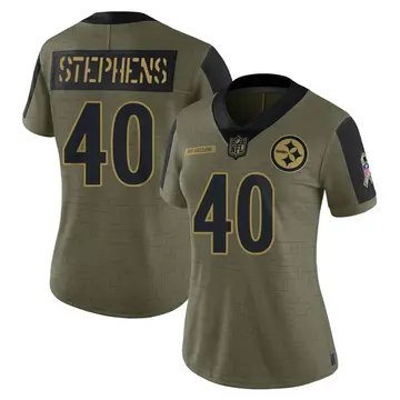 Nike Linden Stephens Women's Limited Pittsburgh Steelers Olive 2021 Salute To Service Jersey