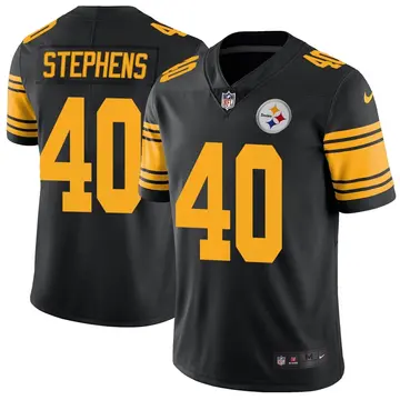 Nike Linden Stephens Youth Limited Pittsburgh Steelers Black Color Rush Jersey