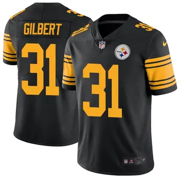 Nike Mark Gilbert Men's Limited Pittsburgh Steelers Black Color Rush Jersey