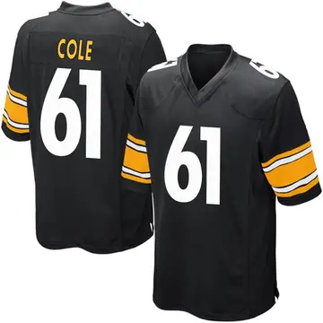 Nike Mason Cole Men's Game Pittsburgh Steelers Black Team Color Jersey