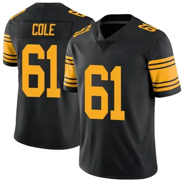 Nike Mason Cole Men's Limited Pittsburgh Steelers Black Color Rush Jersey