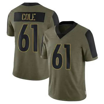 Nike Mason Cole Men's Limited Pittsburgh Steelers Olive 2021 Salute To Service Jersey
