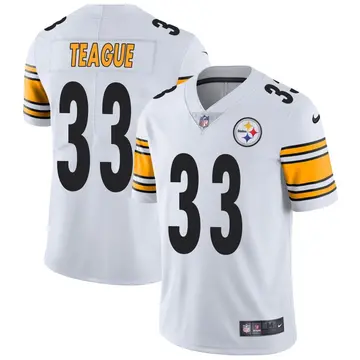 Nike Master Teague Men's Limited Pittsburgh Steelers White Vapor Untouchable Jersey
