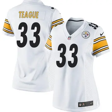 Nike Master Teague Women's Game Pittsburgh Steelers White Jersey