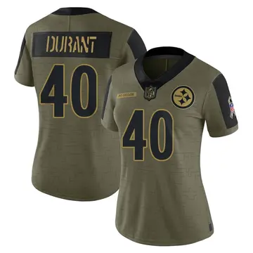 Nike Mataeo Durant Women's Limited Pittsburgh Steelers Olive 2021 Salute To Service Jersey
