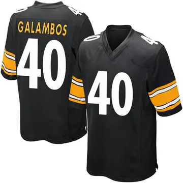 Nike Matt Galambos Men's Game Pittsburgh Steelers Black Team Color Jersey