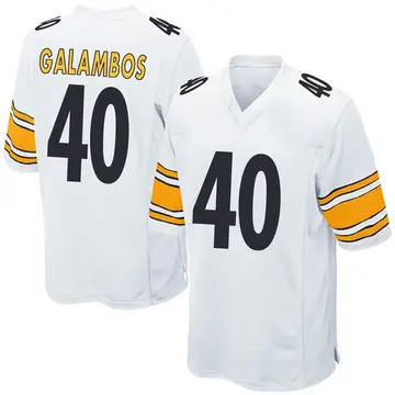 Nike Matt Galambos Men's Game Pittsburgh Steelers White Jersey