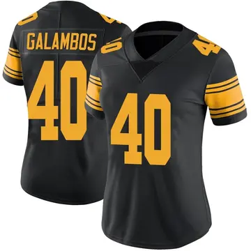 Nike Matt Galambos Women's Limited Pittsburgh Steelers Black Color Rush Jersey