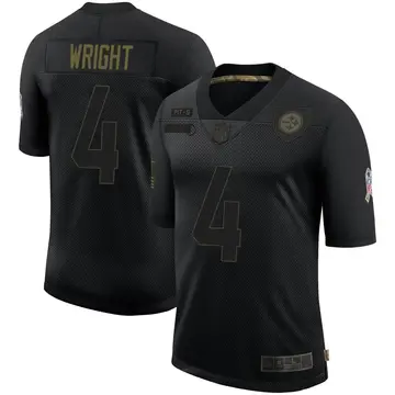 Nike Matthew Wright Men's Limited Pittsburgh Steelers Black 2020 Salute To Service Jersey
