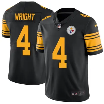 Nike Matthew Wright Men's Limited Pittsburgh Steelers Black Color Rush Jersey