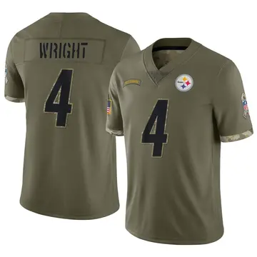 Nike Matthew Wright Men's Limited Pittsburgh Steelers Olive 2022 Salute To Service Jersey