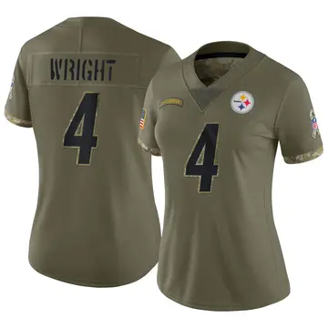 Nike Matthew Wright Women's Limited Pittsburgh Steelers Olive 2022 Salute To Service Jersey