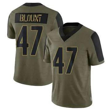 Nike Mel Blount Youth Limited Pittsburgh Steelers Olive 2021 Salute To Service Jersey