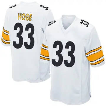 Nike Merril Hoge Men's Game Pittsburgh Steelers White Jersey