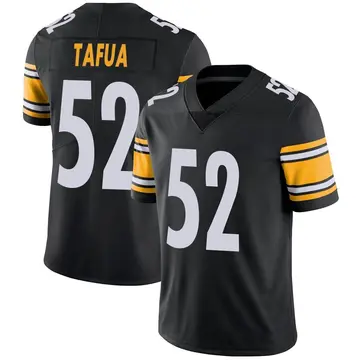 Nike Mika Tafua Men's Limited Pittsburgh Steelers Black Team Color Vapor Untouchable Jersey