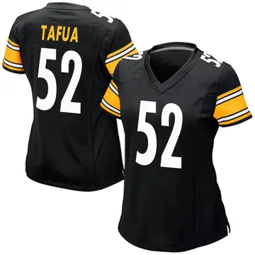 Nike Mika Tafua Women's Game Pittsburgh Steelers Black Team Color Jersey
