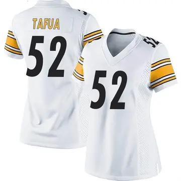 Nike Mika Tafua Women's Game Pittsburgh Steelers White Jersey