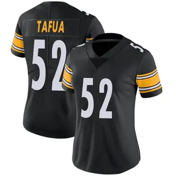 Nike Mika Tafua Women's Limited Pittsburgh Steelers Black Team Color Vapor Untouchable Jersey