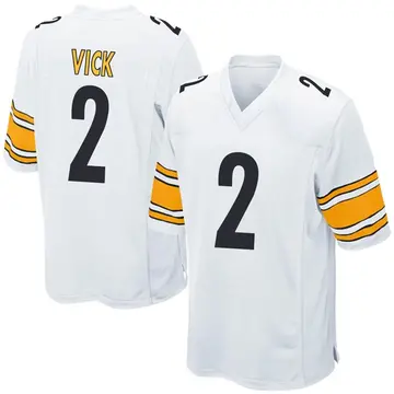 Nike Mike Vick Men's Game Pittsburgh Steelers White Jersey