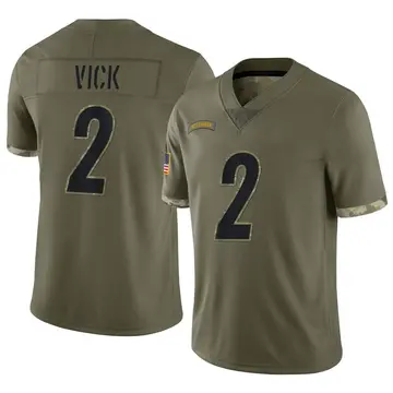 Nike Mike Vick Men's Limited Pittsburgh Steelers Olive 2022 Salute To Service Jersey