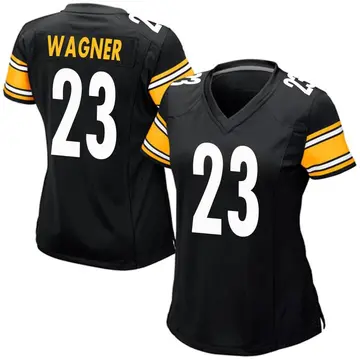 Nike Mike Wagner Women's Game Pittsburgh Steelers Black Team Color Jersey