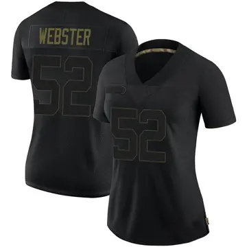 Nike Mike Webster Women's Limited Pittsburgh Steelers Black 2020 Salute To Service Jersey
