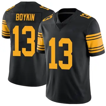 Nike Miles Boykin Youth Limited Pittsburgh Steelers Black Color Rush Jersey