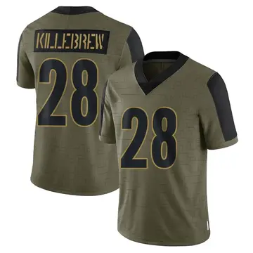 Nike Miles Killebrew Men's Limited Pittsburgh Steelers Olive 2021 Salute To Service Jersey