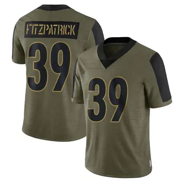 Nike Minkah Fitzpatrick Youth Limited Pittsburgh Steelers Olive 2021 Salute To Service Jersey