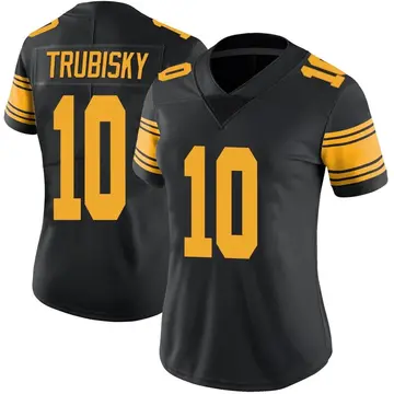 Nike Mitch Trubisky Women's Limited Pittsburgh Steelers Black Color Rush Jersey