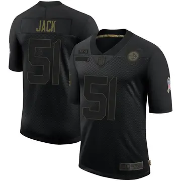 Nike Myles Jack Men's Limited Pittsburgh Steelers Black 2020 Salute To Service Jersey