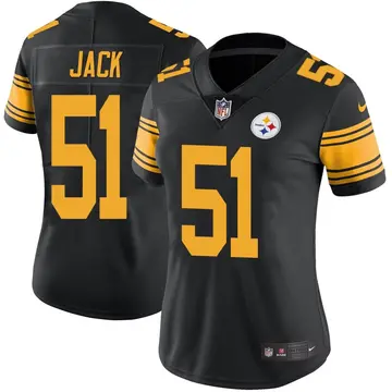 Nike Myles Jack Women's Limited Pittsburgh Steelers Black Color Rush Jersey