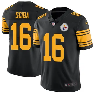 Nike Nick Sciba Youth Limited Pittsburgh Steelers Black Color Rush Jersey