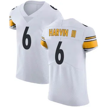 Nike Pressley Harvin III Men's Elite Pittsburgh Steelers White Vapor Untouchable Jersey