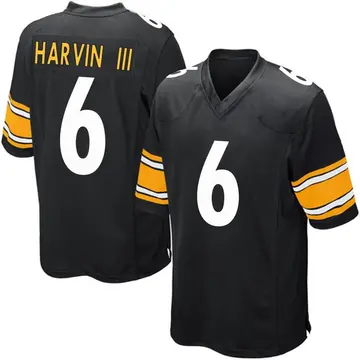 Nike Pressley Harvin III Men's Game Pittsburgh Steelers Black Team Color Jersey