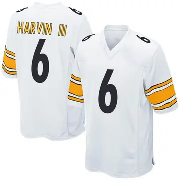Nike Pressley Harvin III Men's Game Pittsburgh Steelers White Jersey