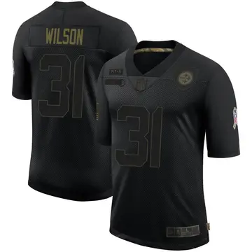 Nike Quincy Wilson Men's Limited Pittsburgh Steelers Black 2020 Salute To Service Jersey