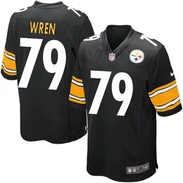 Nike Renell Wren Men's Game Pittsburgh Steelers Black Team Color Jersey