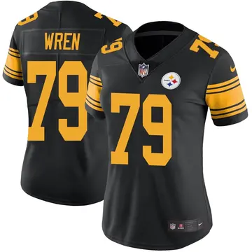 Nike Renell Wren Women's Limited Pittsburgh Steelers Black Color Rush Jersey
