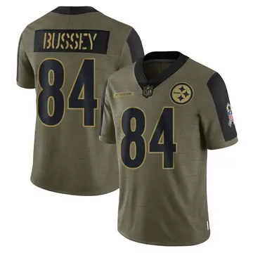 Nike Rico Bussey Men's Limited Pittsburgh Steelers Olive 2021 Salute To Service Jersey