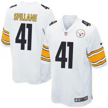 Nike Robert Spillane Men's Game Pittsburgh Steelers White Jersey
