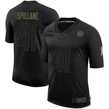 Nike Robert Spillane Men's Limited Pittsburgh Steelers Black 2020 Salute To Service Jersey