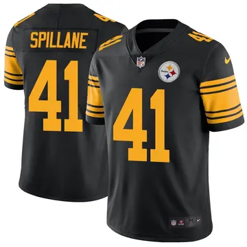 Nike Robert Spillane Men's Limited Pittsburgh Steelers Black Color Rush Jersey